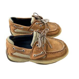Sperry Boys' Leather Boat Shoes Size 11M Brown Casual Loafers